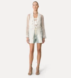 forte_forte Pantalons^bermuda en coton et lin pour femme acqua