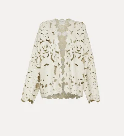 forte_forte Manteaux^bomber en cuir pour femme avec broderie “poetic orchid” orchidea