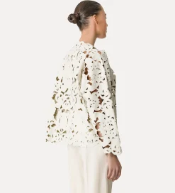 forte_forte Manteaux^bomber en cuir pour femme avec broderie “poetic orchid” orchidea