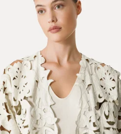 forte_forte Manteaux^bomber en cuir pour femme avec broderie “poetic orchid” orchidea