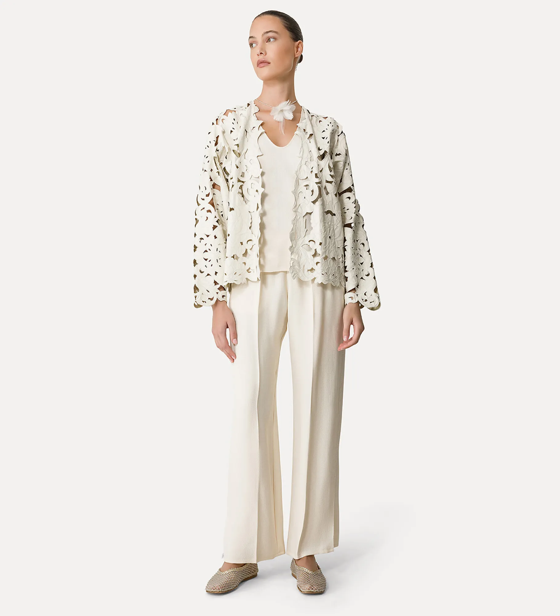 forte_forte Manteaux^bomber en cuir pour femme avec broderie “poetic orchid” orchidea