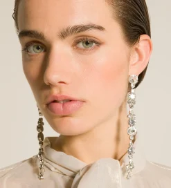 forte_forte Bijoux^boucles d'oreilles pendantes ornées de strass crystal