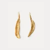 forte_forte Bijoux^boucles d'oreilles sculptées feuilles oro
