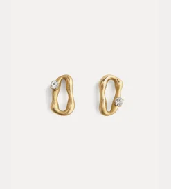 forte_forte Bijoux^boucles d'oreilles sculptures plaquées or 18 ct avec strass oro