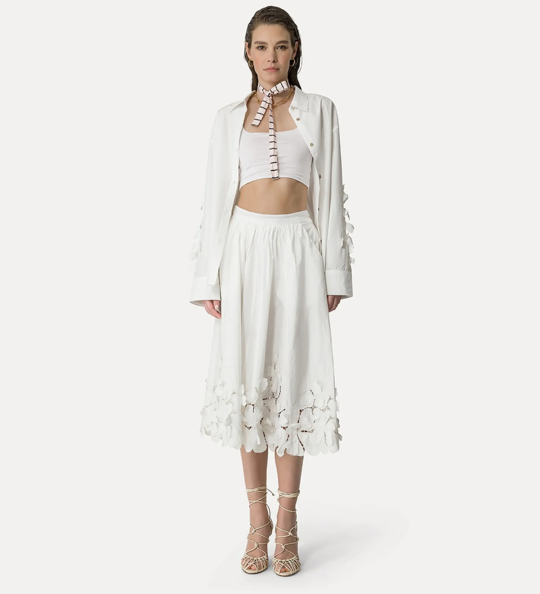 forte_forte Tenue De Plage Et Lingerie | Hauts^brassière en jersey brillant bianco
