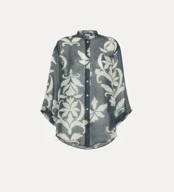 forte_forte Chemises^chemise à manches courtes avec imprimé “the secret lily” oltremare