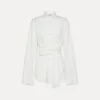 forte_forte Chemises^chemise avec ceinture à la taille bianco