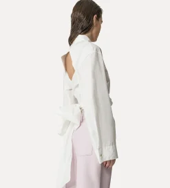 forte_forte Chemises^chemise avec ceinture à la taille bianco