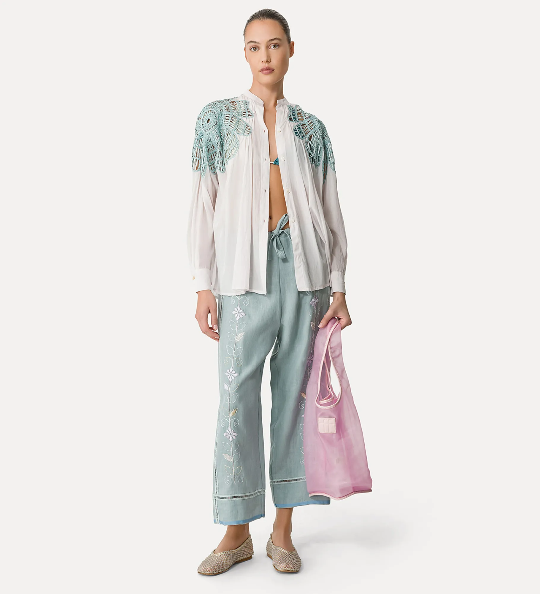 forte_forte Chemises^chemise bohème avec incrustation rugiada