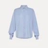forte_forte Chemises^chemise boxy essential en popeline de coton ciel