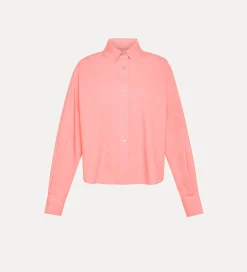 forte_forte Chemises^chemise boxy essential en popeline de coton BCI pamplemousse