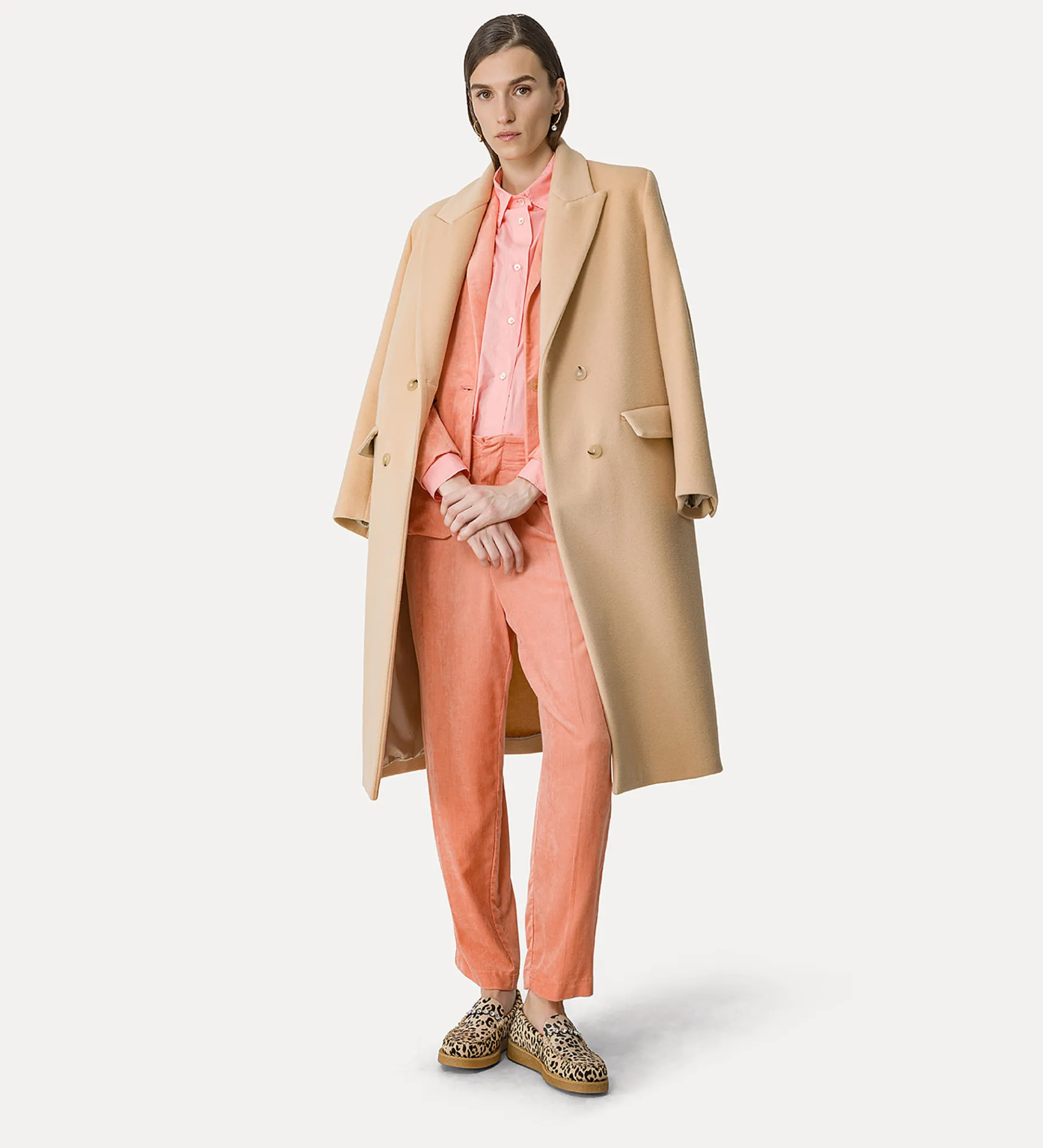 forte_forte Chemises^chemise boxy essential en popeline de coton BCI pamplemousse
