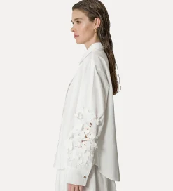 forte_forte Chemises^chemise en coton brodé bianco