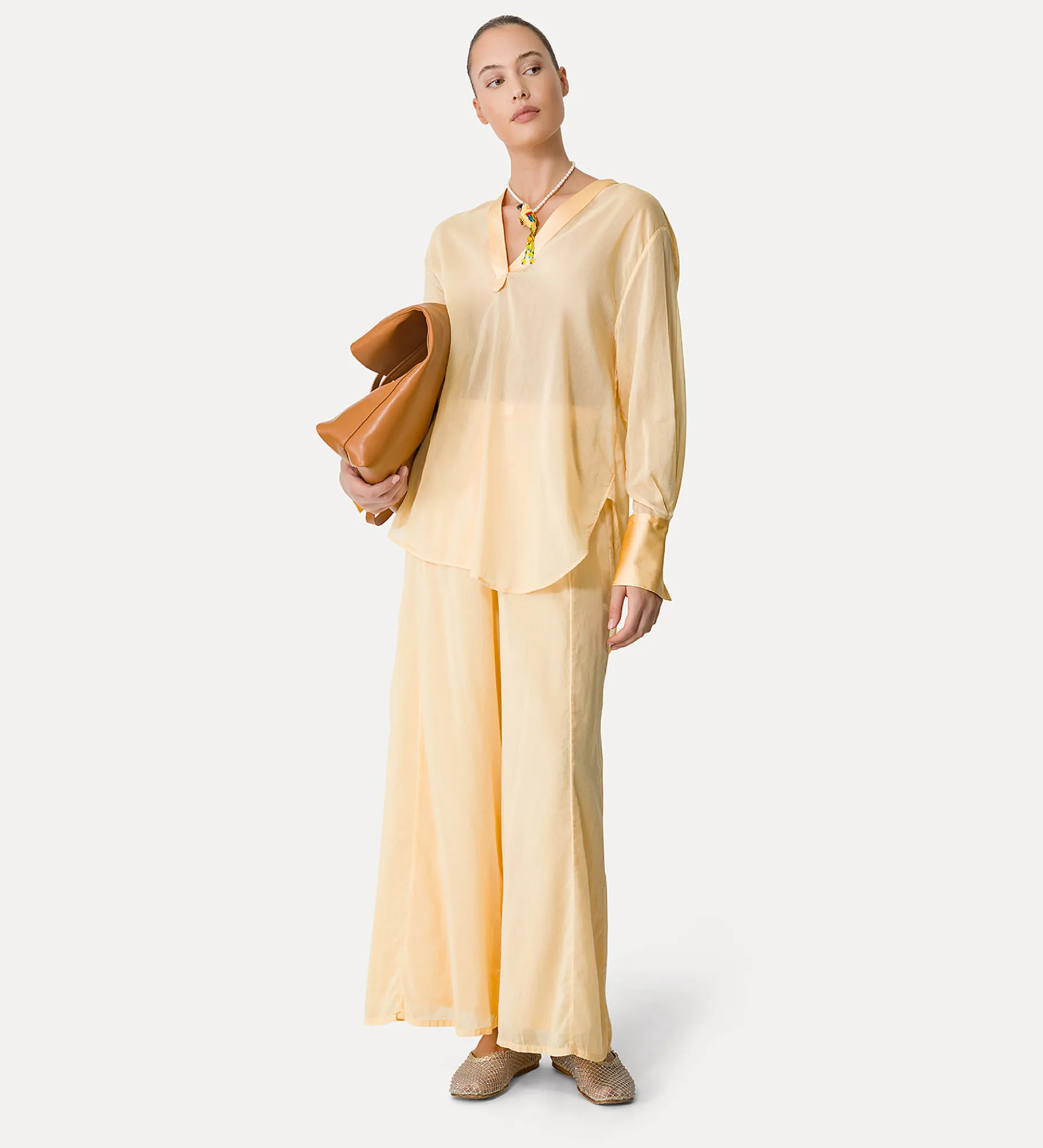 forte_forte Chemises^chemise en lin et soie sole
