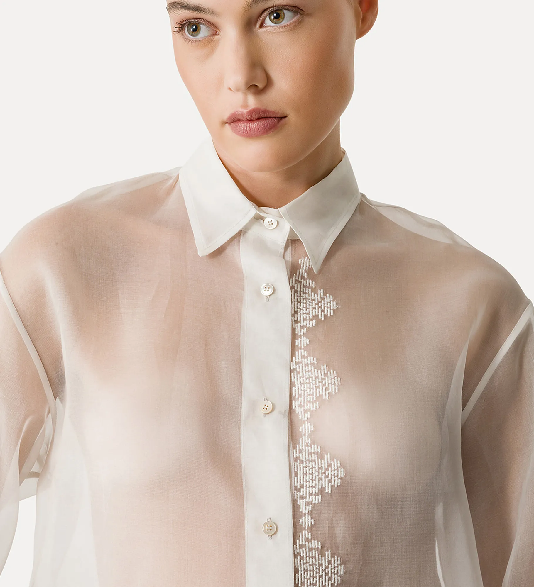 forte_forte Chemises^chemise en organza de soie giglio