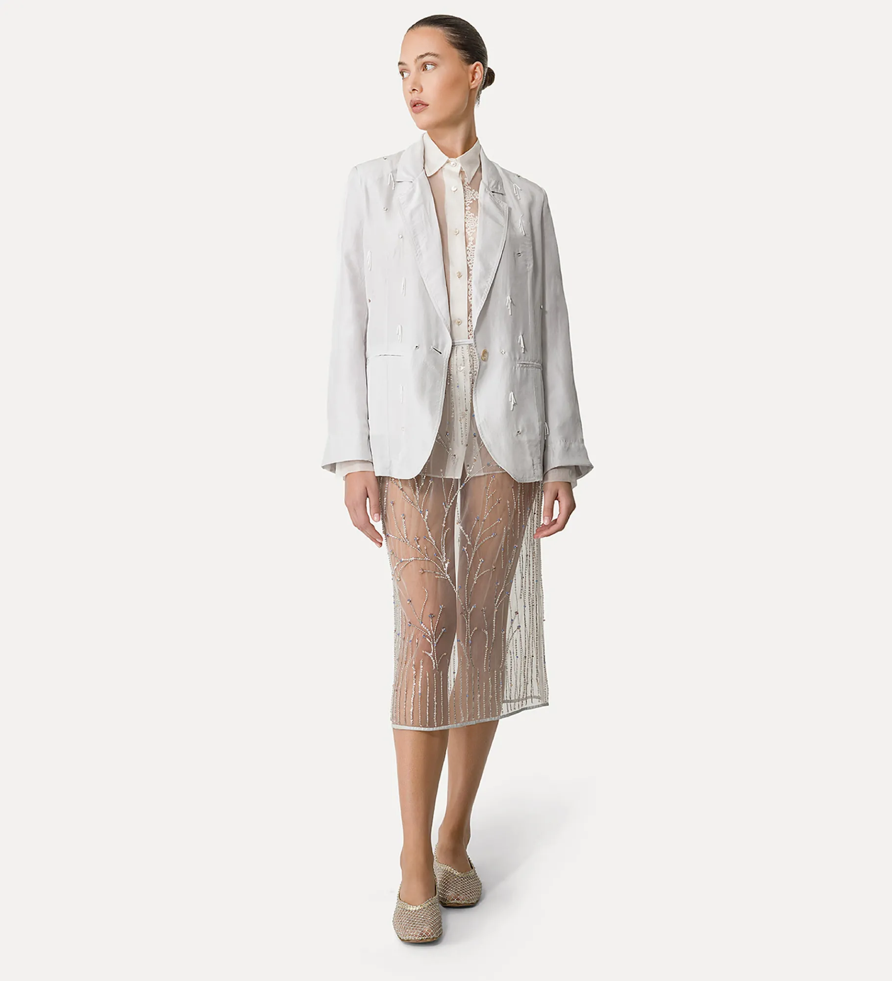 forte_forte Chemises^chemise en organza de soie giglio