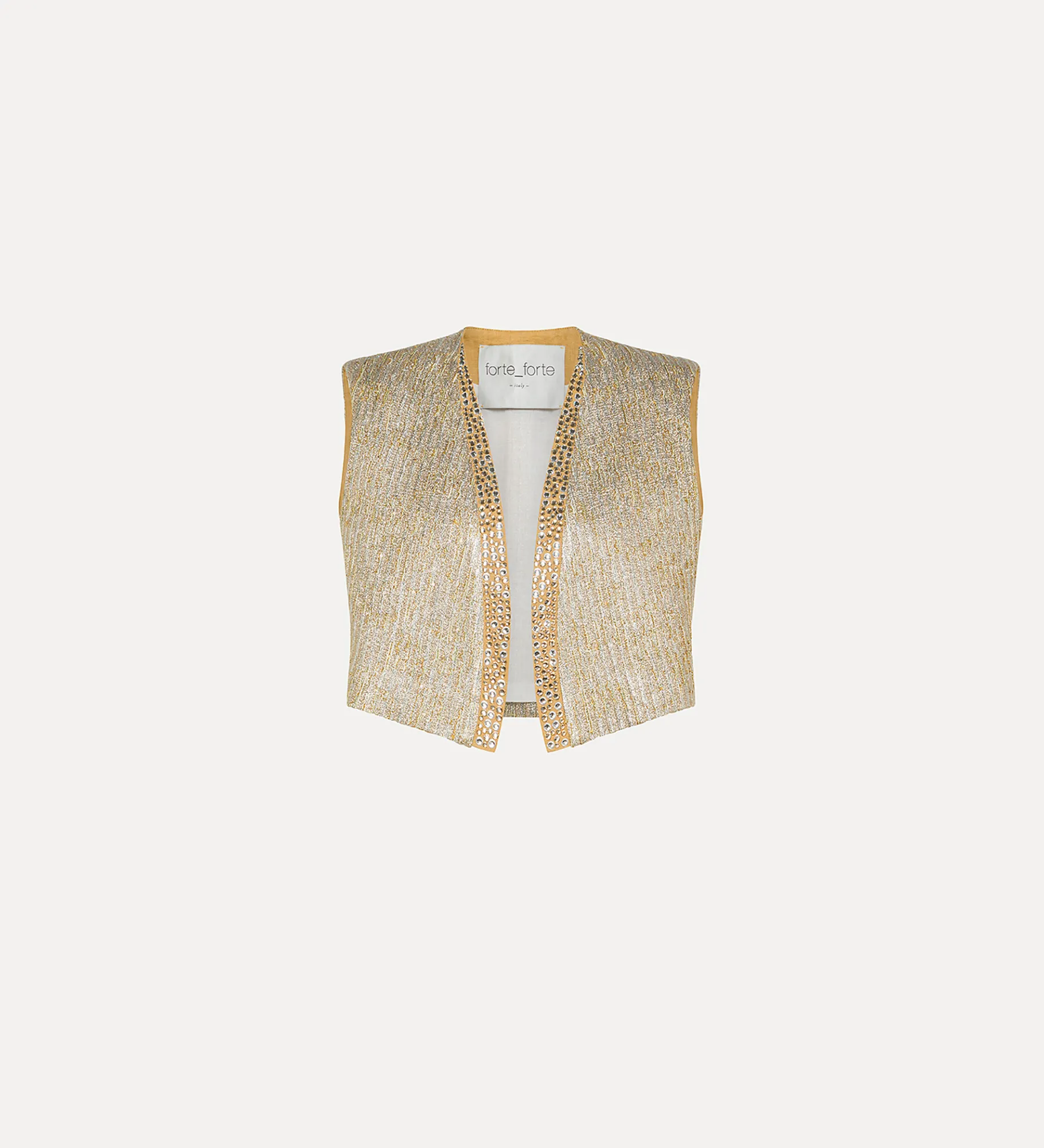 forte_forte Vestes^gilet en jacquard avec lurex “twinkle” gold