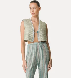 forte_forte Vestes^gilet en jacquard avec strass twinkle