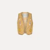 forte_forte Vestes^gilet en lin pour femme avec broderie “oniric blossom” grano
