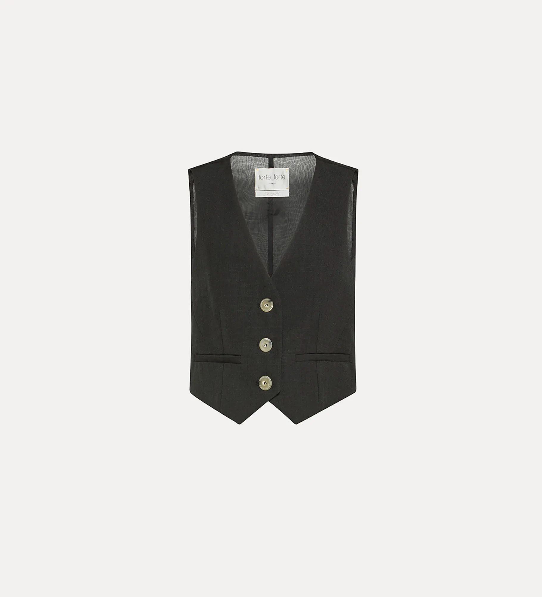 forte_forte Vestes^gilet fil à fil pour femme noir