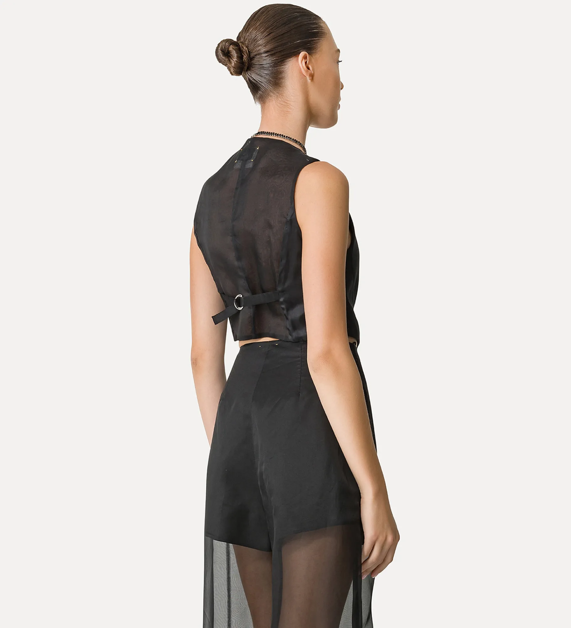 forte_forte Vestes^gilet fil à fil pour femme noir