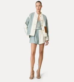 forte_forte Tricots | Hauts^gilet pour femme en coton avec cristaux acqua