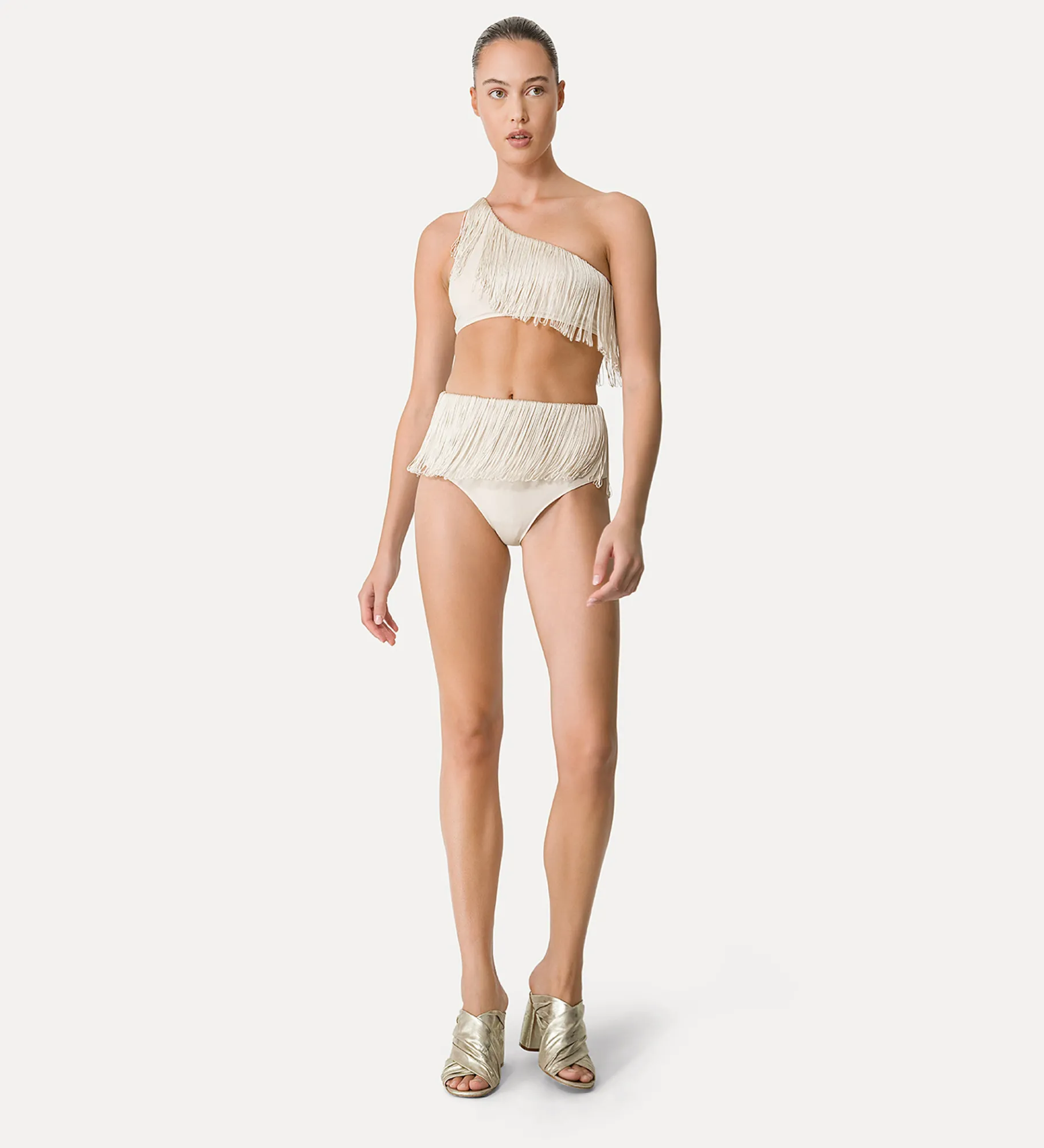 forte_forte Tenue De Plage Et Lingerie^haut à une épaule dénudée en jersey avec franges orchidea