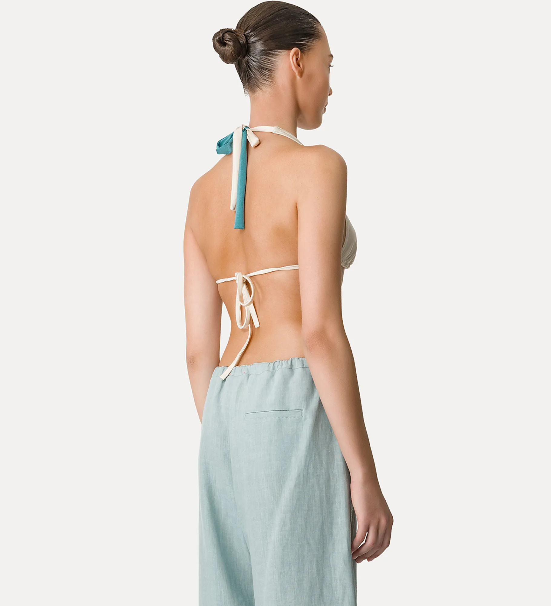 forte_forte Tenue De Plage Et Lingerie^haut de bikini en jersey color block acqua