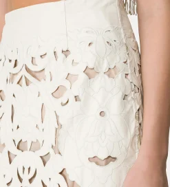 forte_forte Jupes^jupe en cuir avec broderie “poetic orchid” orchidea