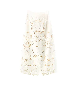 forte_forte Jupes^jupe en cuir avec broderie “poetic orchid” orchidea