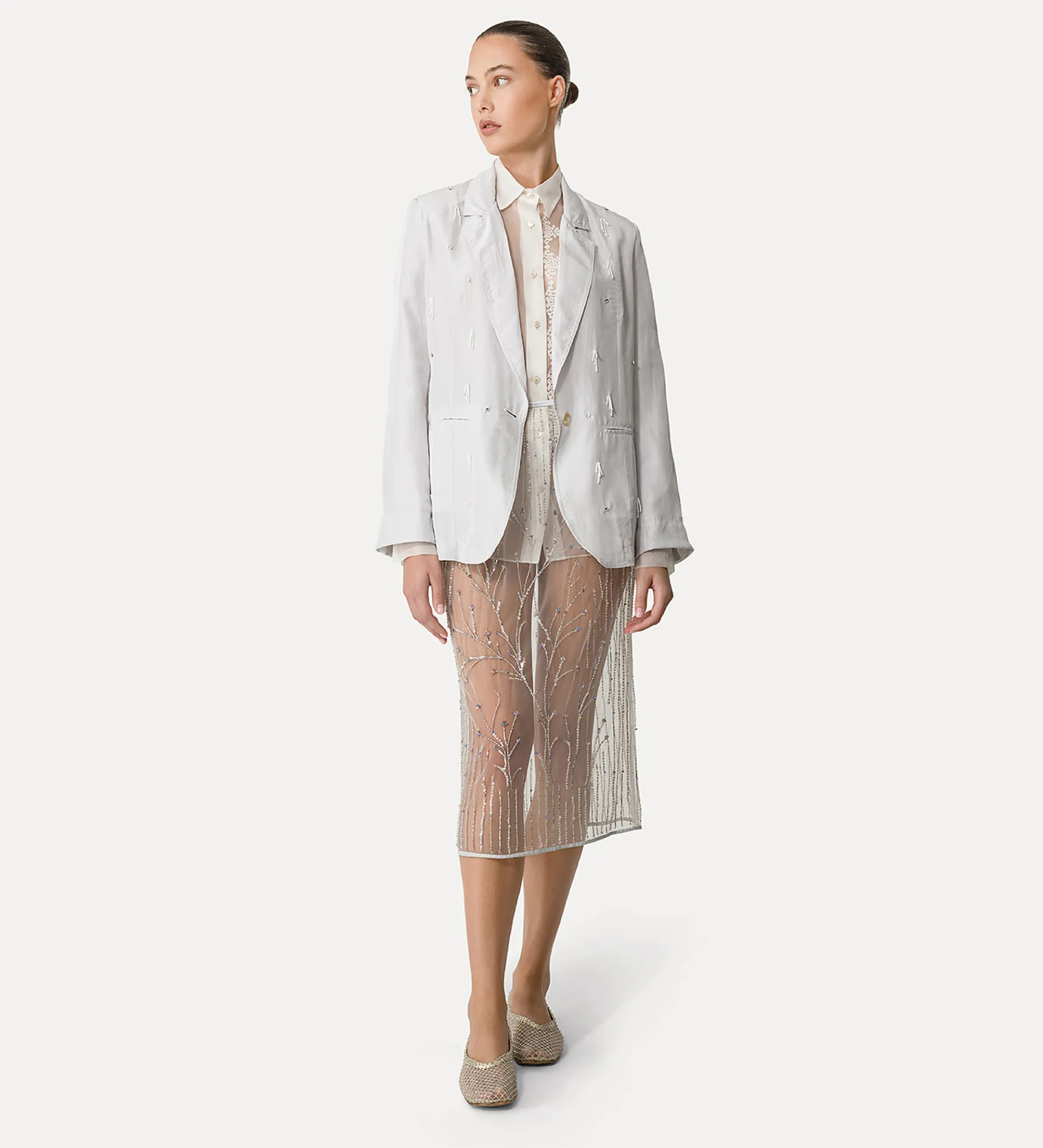 forte_forte Jupes^jupe en tulle avec broderie “firefly” firefly