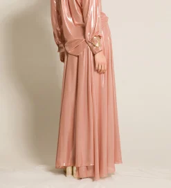 forte_forte Jupes^la jupe en georgette laminée rose