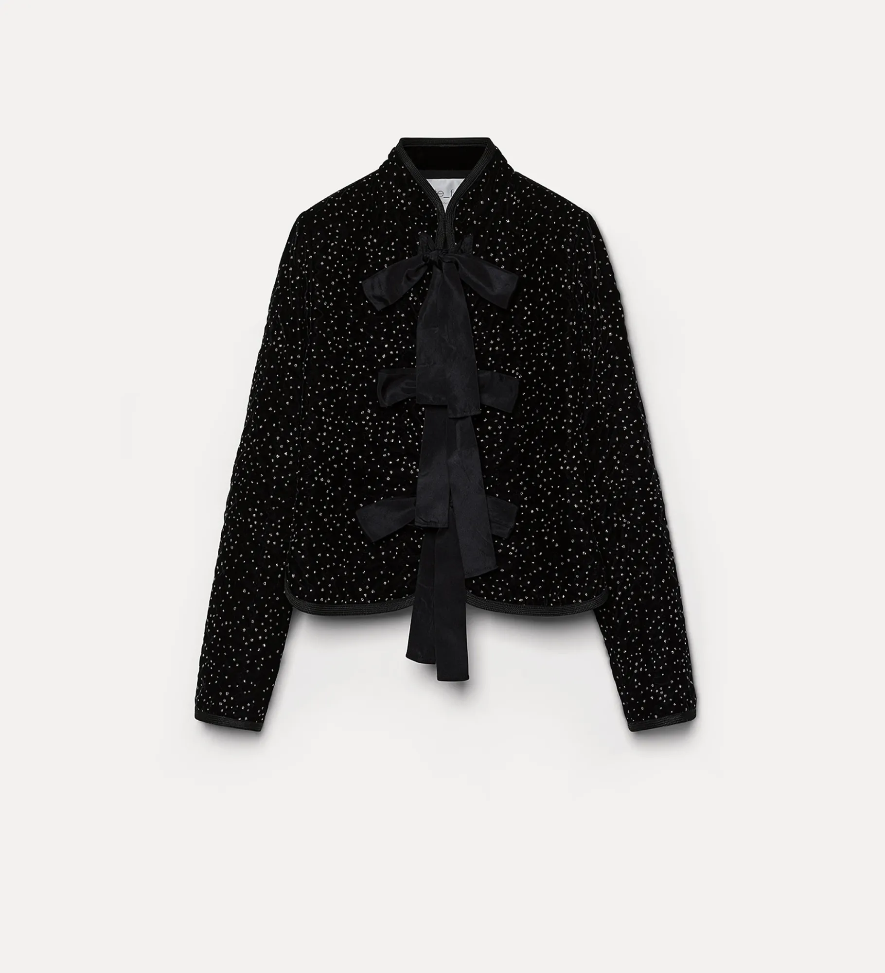 forte_forte Vestes^la veste en velours à pois pailletés matelassé nero