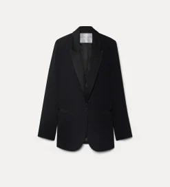 forte_forte Vestes^la veste smoking en satin enver nero