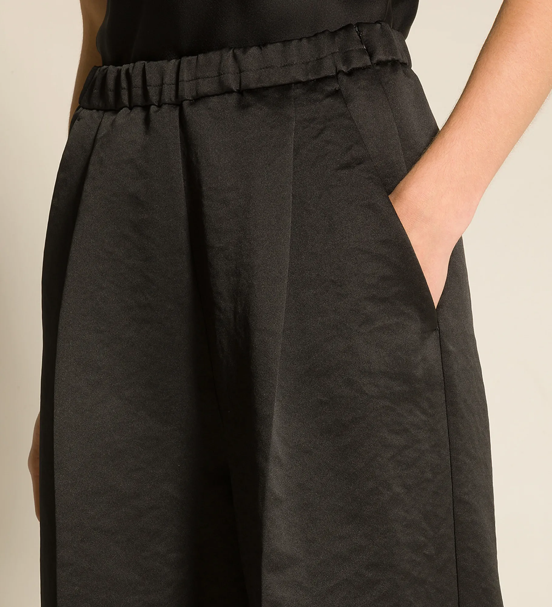forte_forte Pantalons^le pantalon palazzo en duchesse contemporaine nero