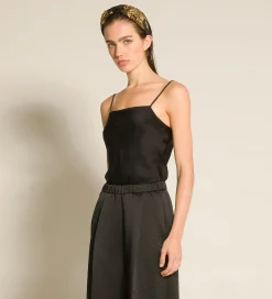forte_forte Hauts^le top en satin enver nero