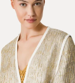 forte_forte Manteaux^manteau jacquard en lurex “twinkle” gold