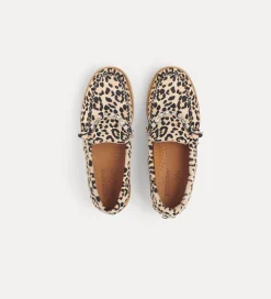 forte_forte Chaussures^mocassins en poulain animalier avec strass animalier