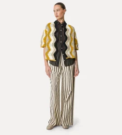 forte_forte Pantalons^pantalon à jambes larges à fines rayures orchidea