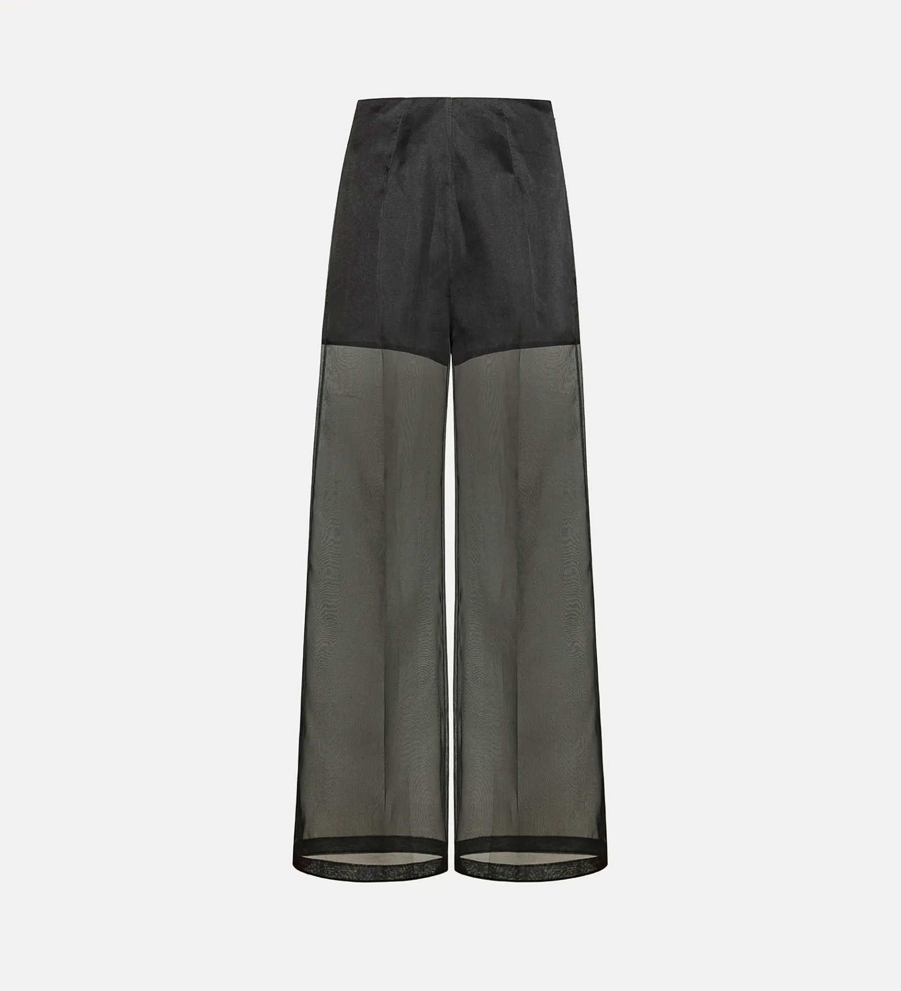 forte_forte Pantalons^pantalon à jambes larges en organza de soie noir