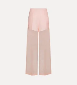 forte_forte Pantalons^pantalon à jambes larges en organza de soie pesco