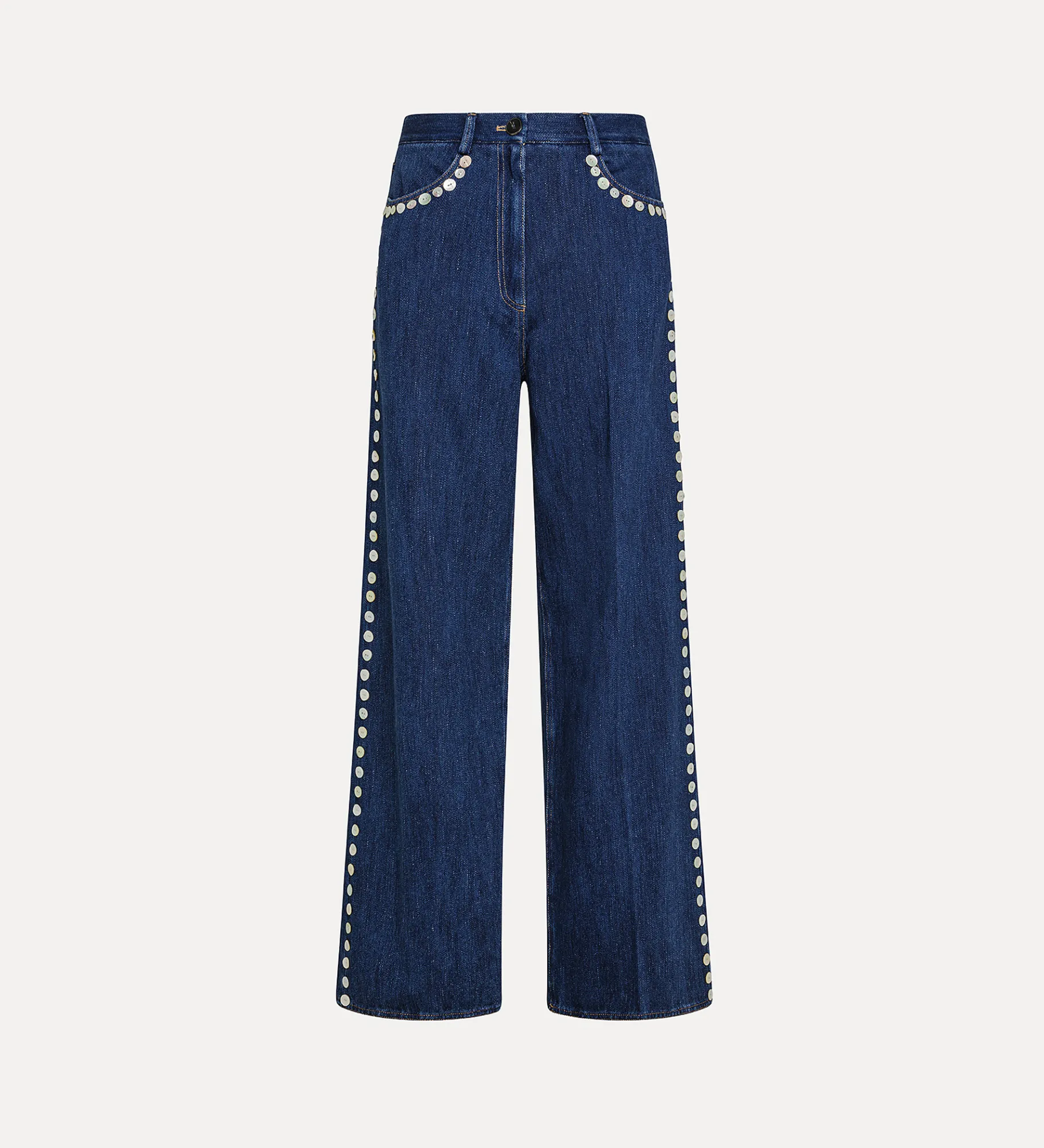 forte_forte Pantalons^pantalon à 5 poches à paillettes indigo