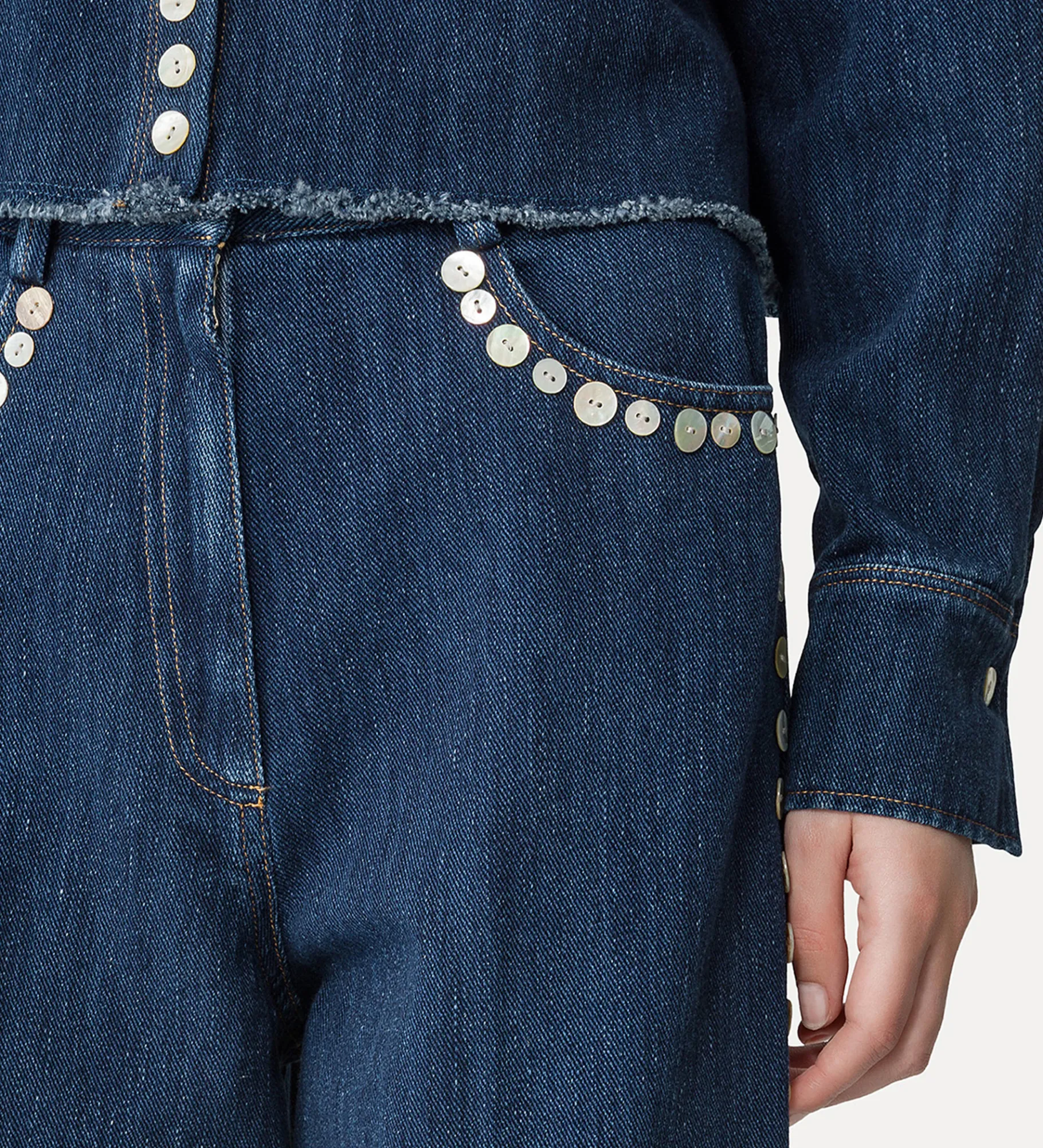 forte_forte Pantalons^pantalon à 5 poches à paillettes indigo