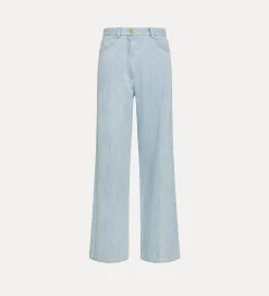 forte_forte Pantalons^pantalon à 5 poches bleach