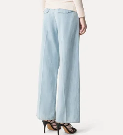 forte_forte Pantalons^pantalon à 5 poches bleach