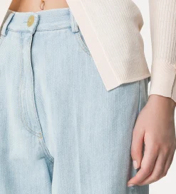 forte_forte Pantalons^pantalon à 5 poches bleach