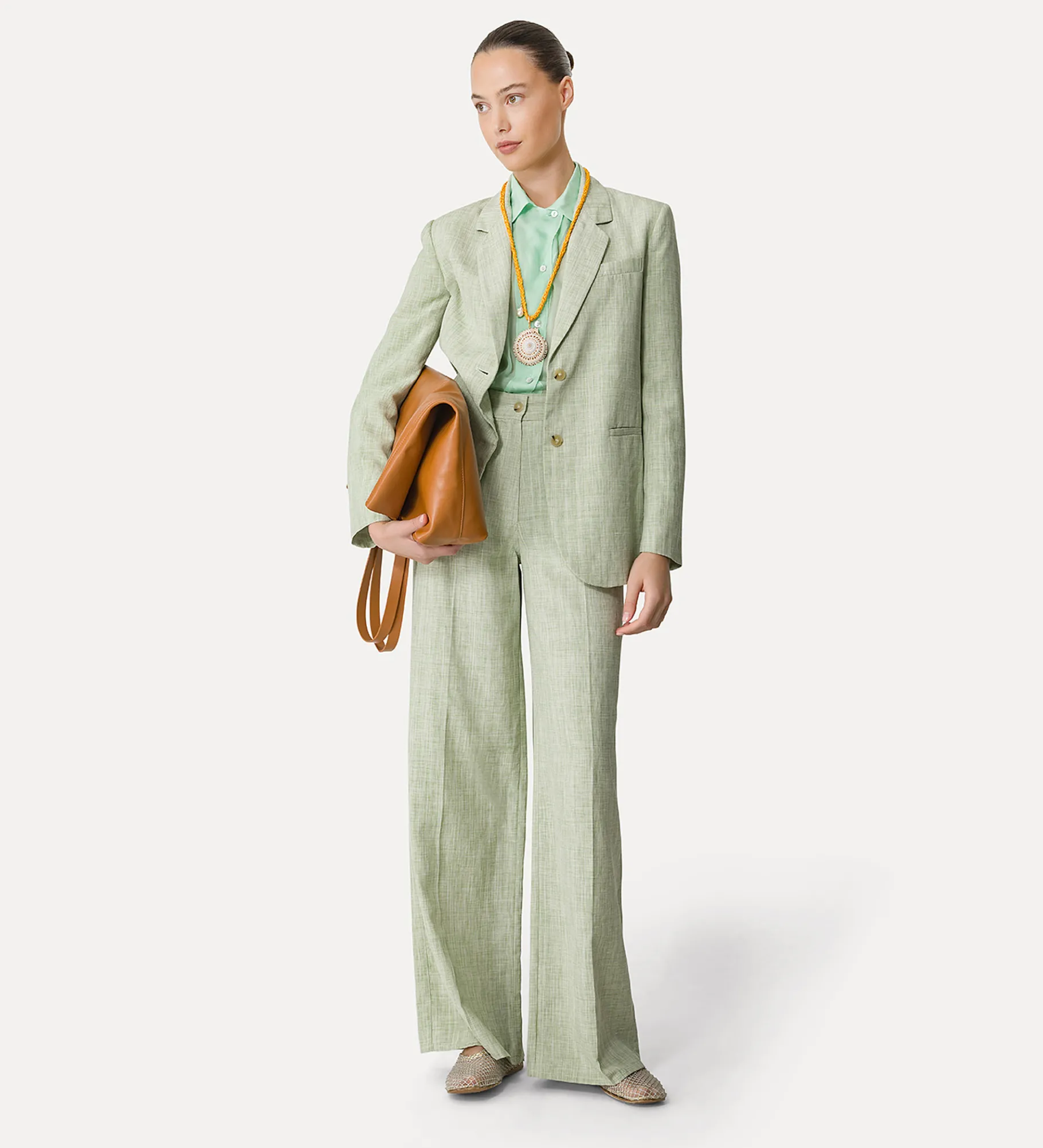 forte_forte Pantalons^pantalon à 5 poches pour femme fil à fil aloe