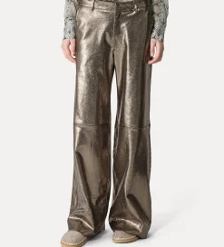 forte_forte Pantalons^pantalon ample en daim nid d'abeille gun metal