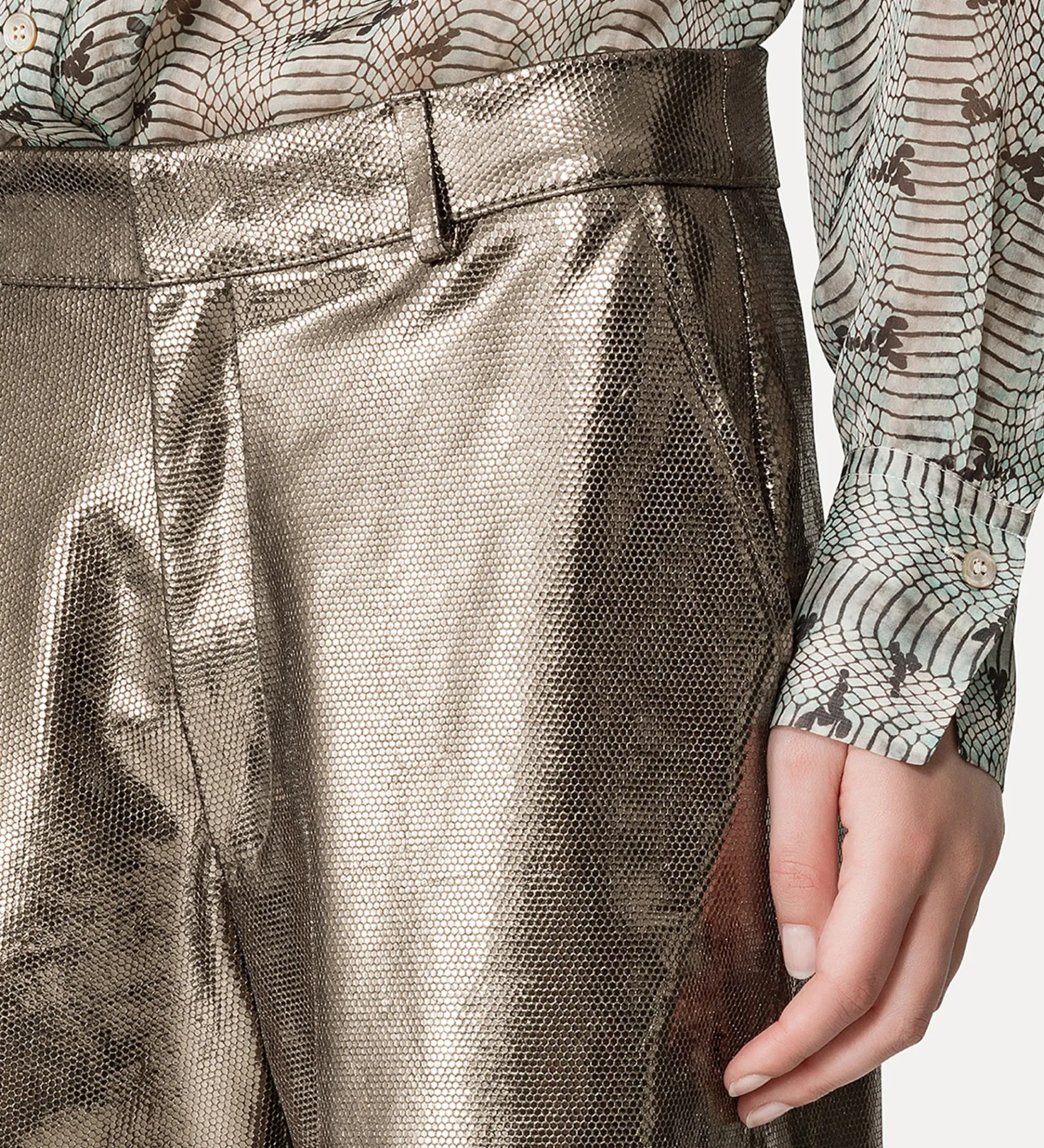 forte_forte Pantalons^pantalon ample en daim nid d'abeille gun metal