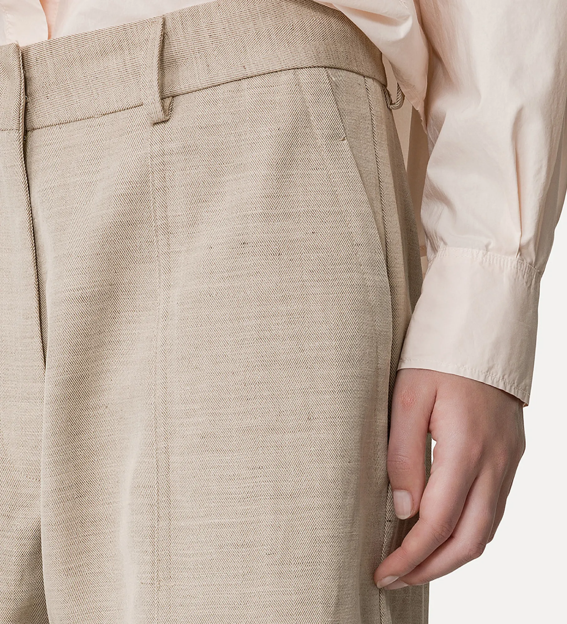 forte_forte Pantalons^pantalon cargo en lin mélangé sable dune